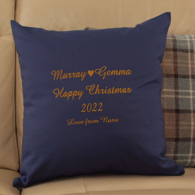 Embroidered Cushion Personalised Message Celebration Gift