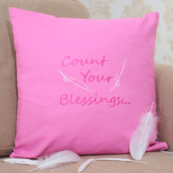 Count Your Blessings Embroidered Cushion