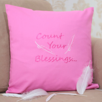 Count Your Blessings Embroidered Cushion