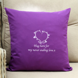 Personalised Cushions Message Love Heart Embroidery