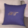 Embroidered Cushion Navy Monogramed Cushion