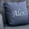 Embroidered Cushion Personalised Grey Cushion