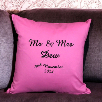 Personalised Anniversary Cushion Embroidered Monogram Cushion
