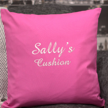Pink Personalised Cushion Embroidered Named Throw Cushions