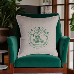 Business Logo Cushion Branded Natural Linen Throw Pillow