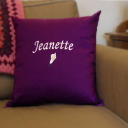 Personalised Throw Cushions Cala Lily Embroidered Cushion