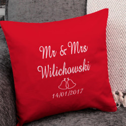 Personalised Wedding Bells Cushion Embroidered Pillow