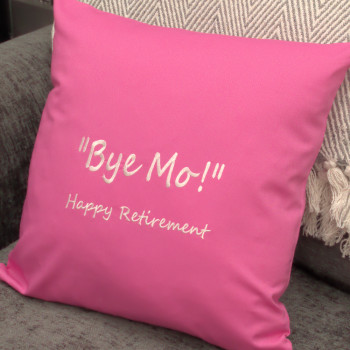 Retirement Gift Personalised Cushion in Choice of Colour