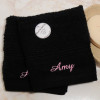 Black Personalised Flannels Embroidered Face Cloths Pair