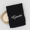 Personalised Flannel Black Embroidered Face Cloth