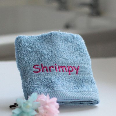 Personalised Flannel Blue Embroidered Face Cloth