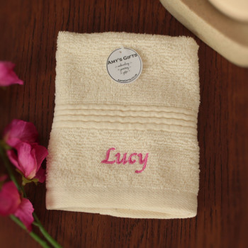 Personalised Flannel Cream Embroidered Face Cloth