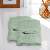 Personalised Flannels Mint Green Embroidered Face Cloths