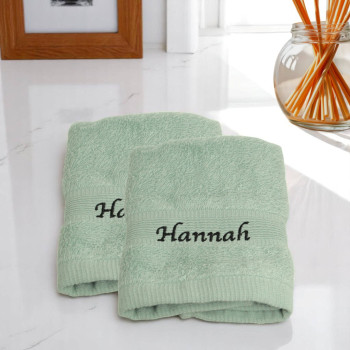Personalised Flannels Mint Green Embroidered Face Cloths
