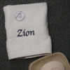 Personalised Face Cloth White Embroidered Flannel