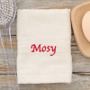 Personalised Face Cloth White Embroidered Flannel