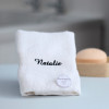 Personalised Face Cloth White Embroidered Flannel