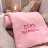 Personalised Blanket Pink Throw Custom Embroidered
