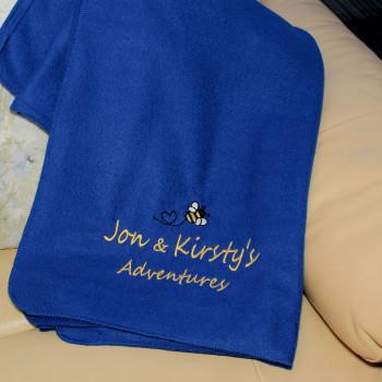 Travel Blanket Bee Throw Personalised Embroidered