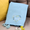 Floral Heart Blanket Personalised Throw Choose Colour