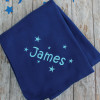 Personalised Boys Blanket Scatter Stars Fleece Throw