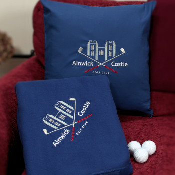 Personalised Logo Blanket Set Embroidered Cushion and Throw