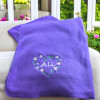 Floral Heart Blanket Personalised Throw Choose Colour