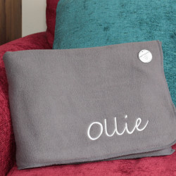 Personalised Blanket Embroidered Grey Throw