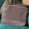 Personalised Blanket Embroidered Grey Fleece Throw