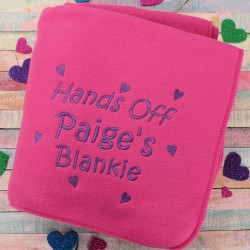 Personalised Blankets Fleece Blanket Throw Scatter Hearts