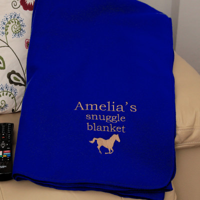 Embroidered Horse Blanket Personalised Horse Fleece Throw