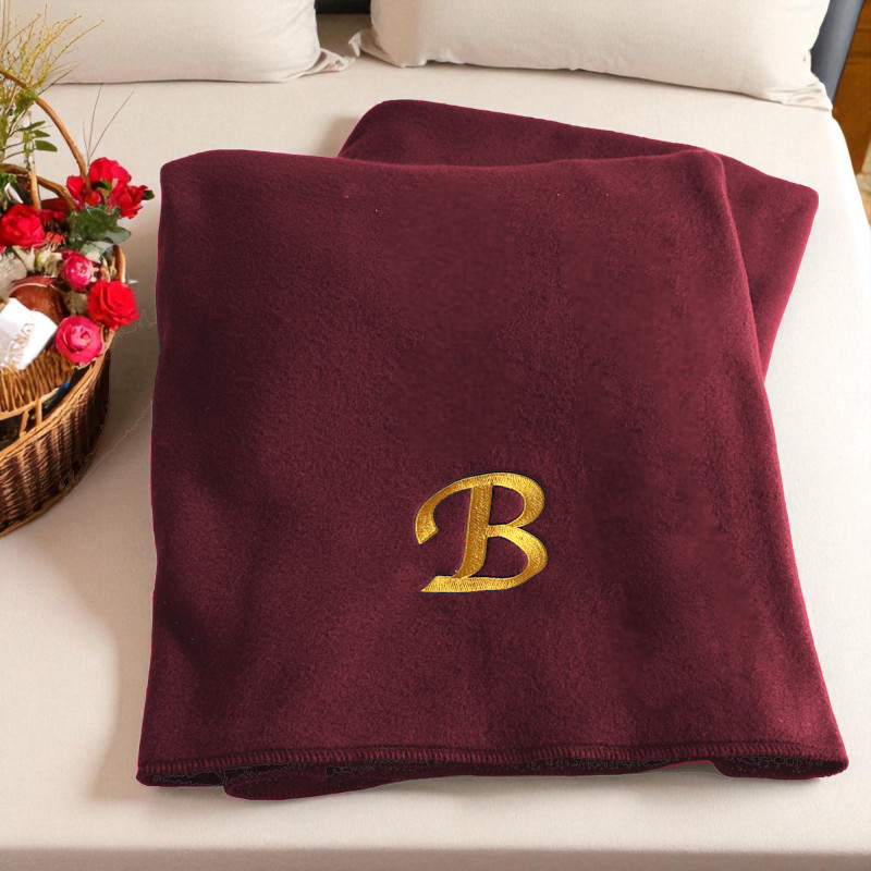 Personalised Throw Blanket Initialled Snuggle Blanket