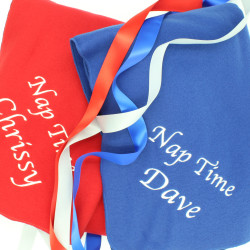 Childrens or Babies Personalised Blankets Pair of Red and Blue Blankets