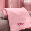 Personalised Blanket Pink Throw Custom Embroidered