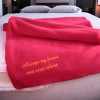 Personalised Blanket Red Fleece Throw Embroidered