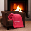 Personalised Blanket Red Fleece Throw Embroidered