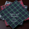 Mens Gift Message Handkerchiefs Tartan Boxed Handkerchief Set