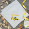 Childrens Handkerchiefs Digger Embroidered Gift Set of 3 Hankies