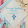 Christening Handkerchief Girls Embroidered Cross Lace Hanky