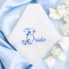 Bride Handkerchief Something Blue Ladies Linen Wedding Hanky