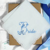 Bride Handkerchief Something Blue Ladies Linen Wedding Hanky
