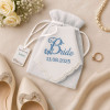 Bride Handkerchief Something Blue Ladies Linen Wedding Hanky