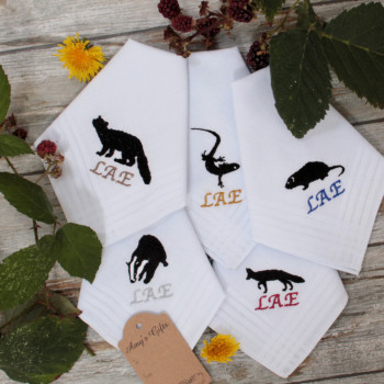 British Wildlife Hankies 5 Personalised Handkerchiefs Set