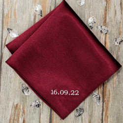 Burgundy Handkerchief Personalised Satin Hanky