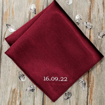 Burgundy Handkerchief Personalised Satin Hanky