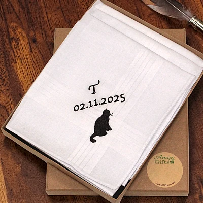 Scottish Fold Cat Handkerchief Set