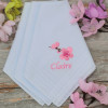 Cherry Blossom Handkerchiefs Three Embroidered Ladies Gift Hankies