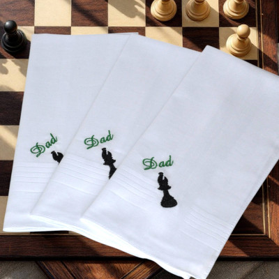 Chess Handkerchiefs Gift Bishop Hankies Set of 3