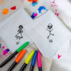 Childrens Drawing Handkerchiefs Bespoke Personalised Embroidery