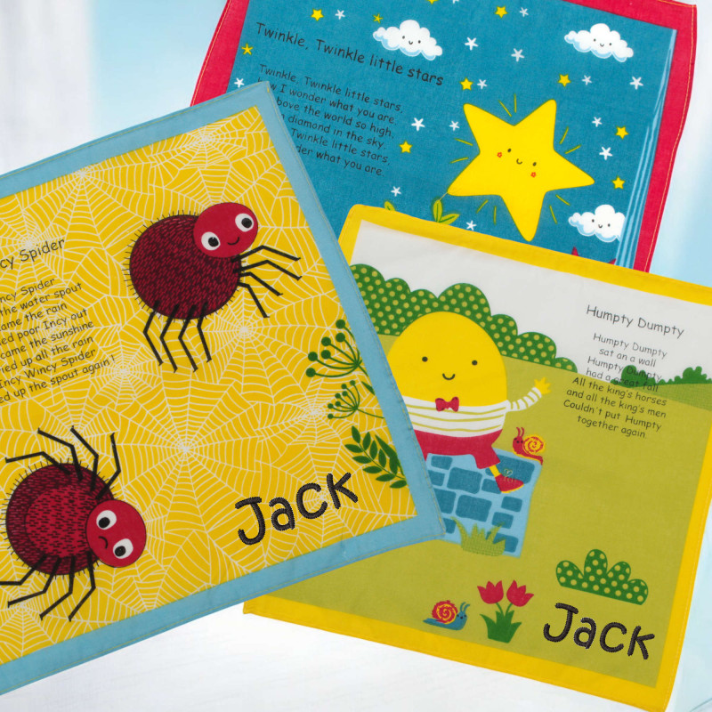 Kids Handkerchiefs Set Nursery Rhyme Hankies